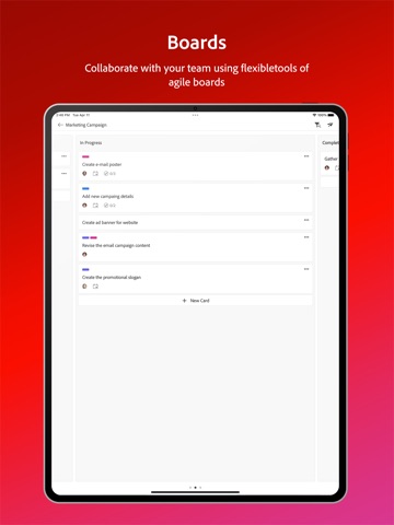 Adobe Workfront for InTune iPad screenshot