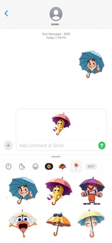Peeking Umbrella Stickers screenshot