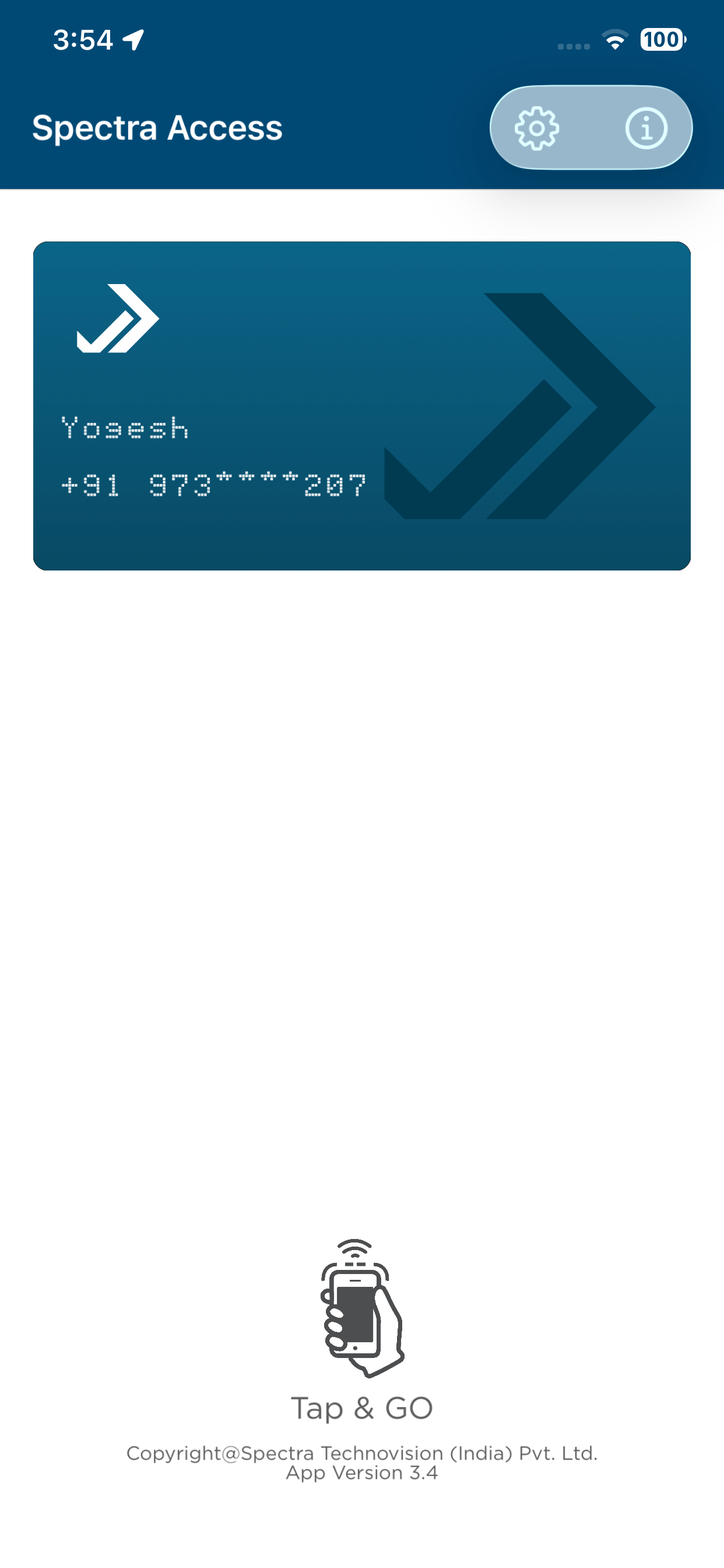 Spectra Access Card screenshot 3
