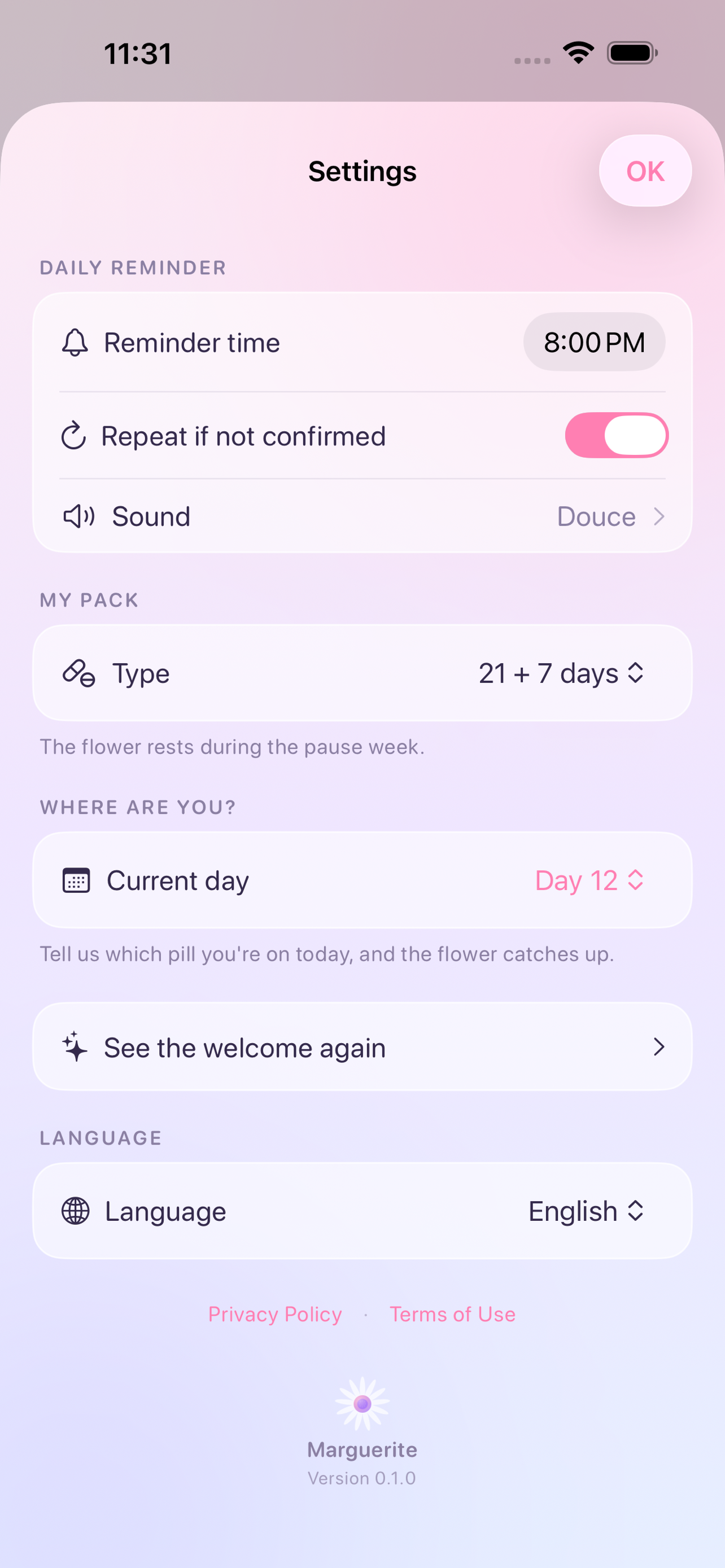 Marguerite: Pill Reminder screenshot 4