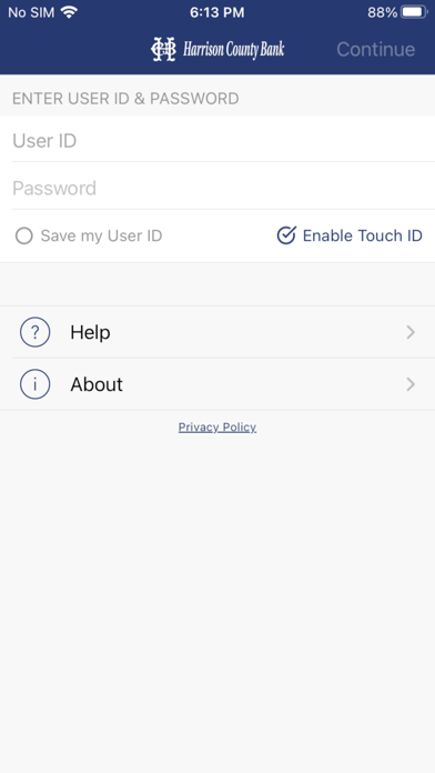 Harrison County Bank Mobile Screenshot