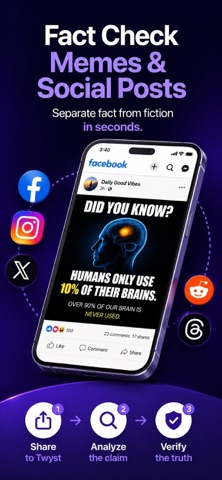 Twyst Fact Check iPhone screenshot