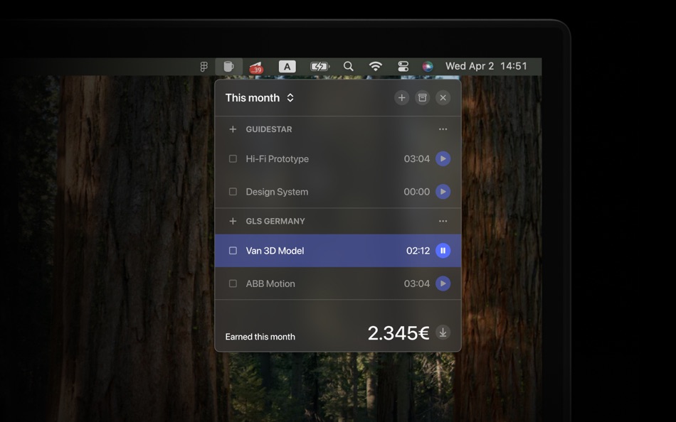 #1. Daily Grind: Time Tracker (macOS) 由: Vladislav Likh