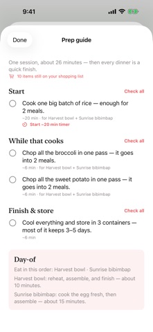 Cooking Sudoku: Meal Planner iPhone screenshot