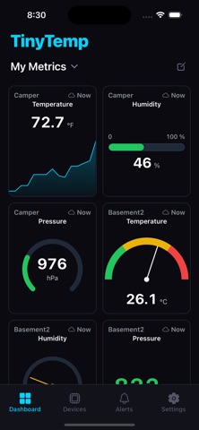 TinyTemp Monitor iPhone screenshot