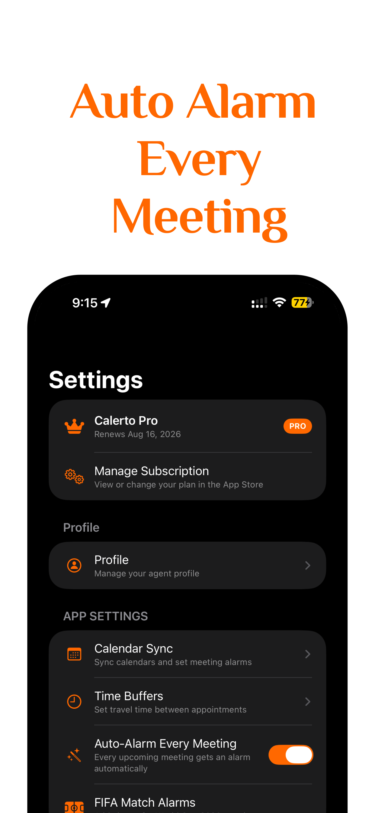 Calerto: Meeting Alarm screenshot 2