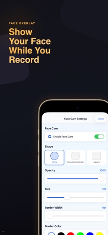 Face Cam Screen Recorder iPhone screenshot