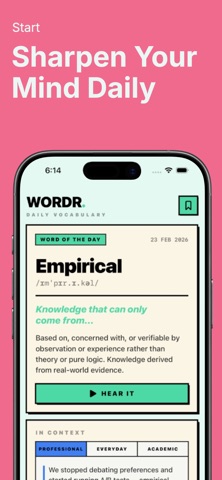 WORDR - Vocabulary Widget screenshot