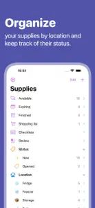 Supplies - home inventory app screenshot #1 for iPhone