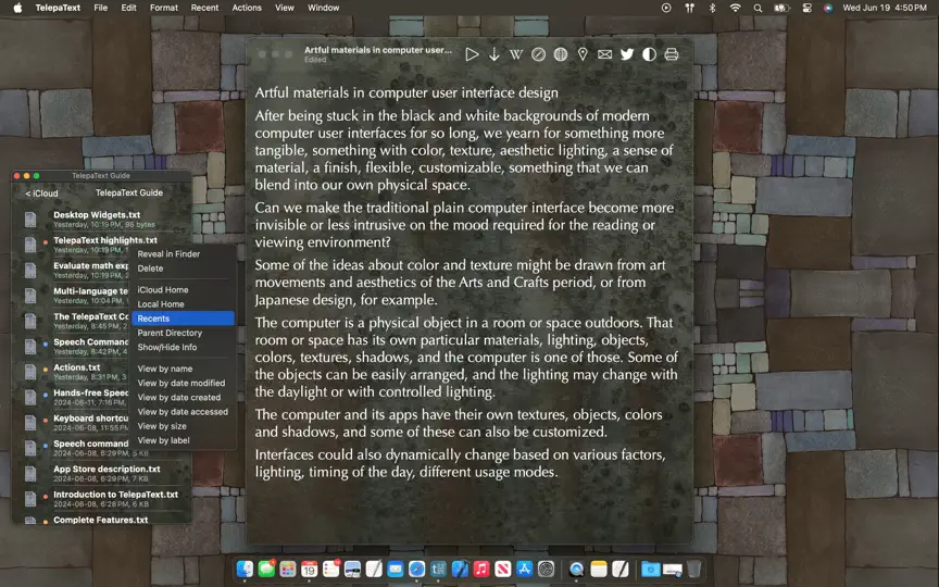 Скриншот TelepaText - Editor, Speech на iPhone 9