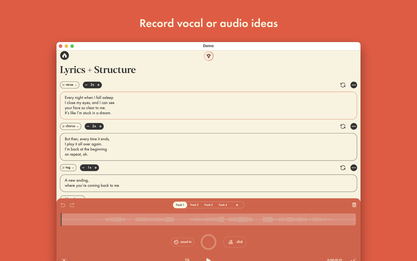 Demo: Songwriting Studio