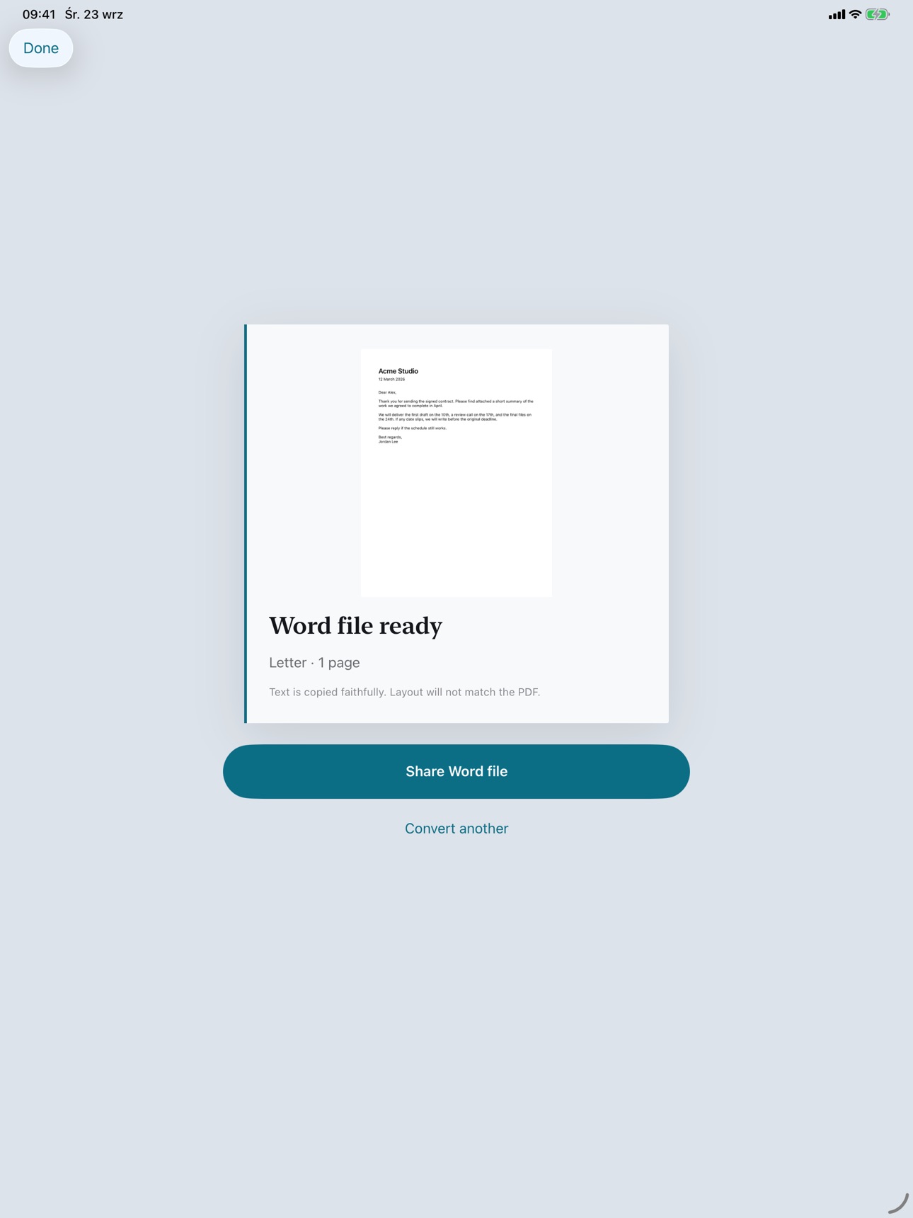 Screenshot 5 of PDF to DOCX – Private