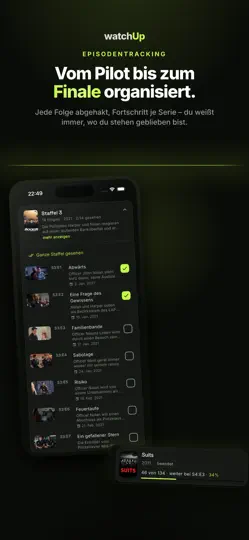 Capture d'écran de WatchUp sur iPhone 6