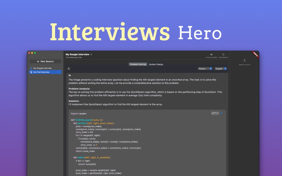 #1. Interviews Hero (macOS) Podle: YOMOO LLC