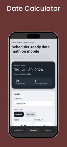 Date Wheel Calculator Screenshot 4 of 4
