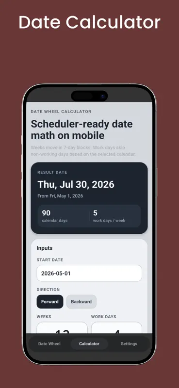 Date Wheel Calculator screenshot 4 of 4