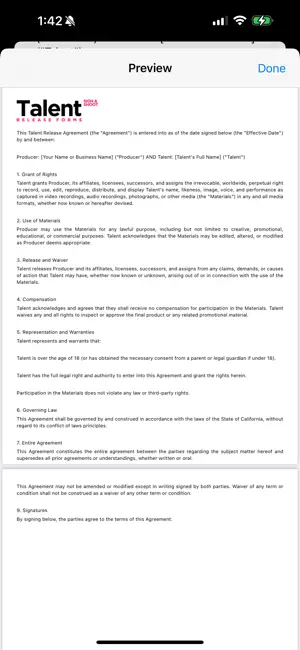 Talent Release Forms screenshot 4