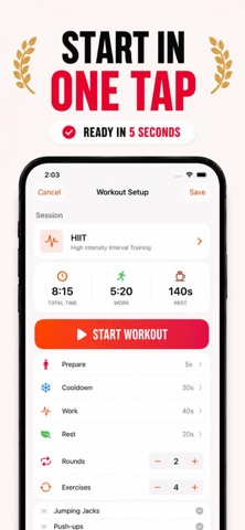 Interval Timer Tabata and HIIT Screenshot 2 of 5