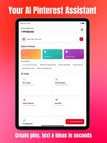 PinGenie: AI Pinterest Maker iPad screenshot