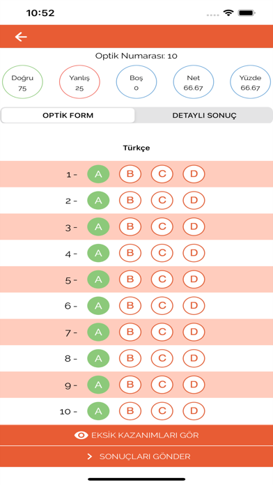 Screenshot #2 pour Gizli Yayınları Optik Okuma