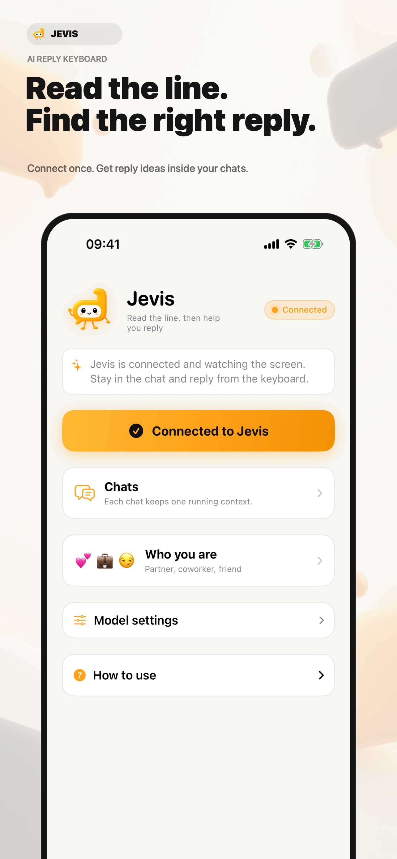 Screenshot 1 of AI Chat Keyboard: Jevis Reply