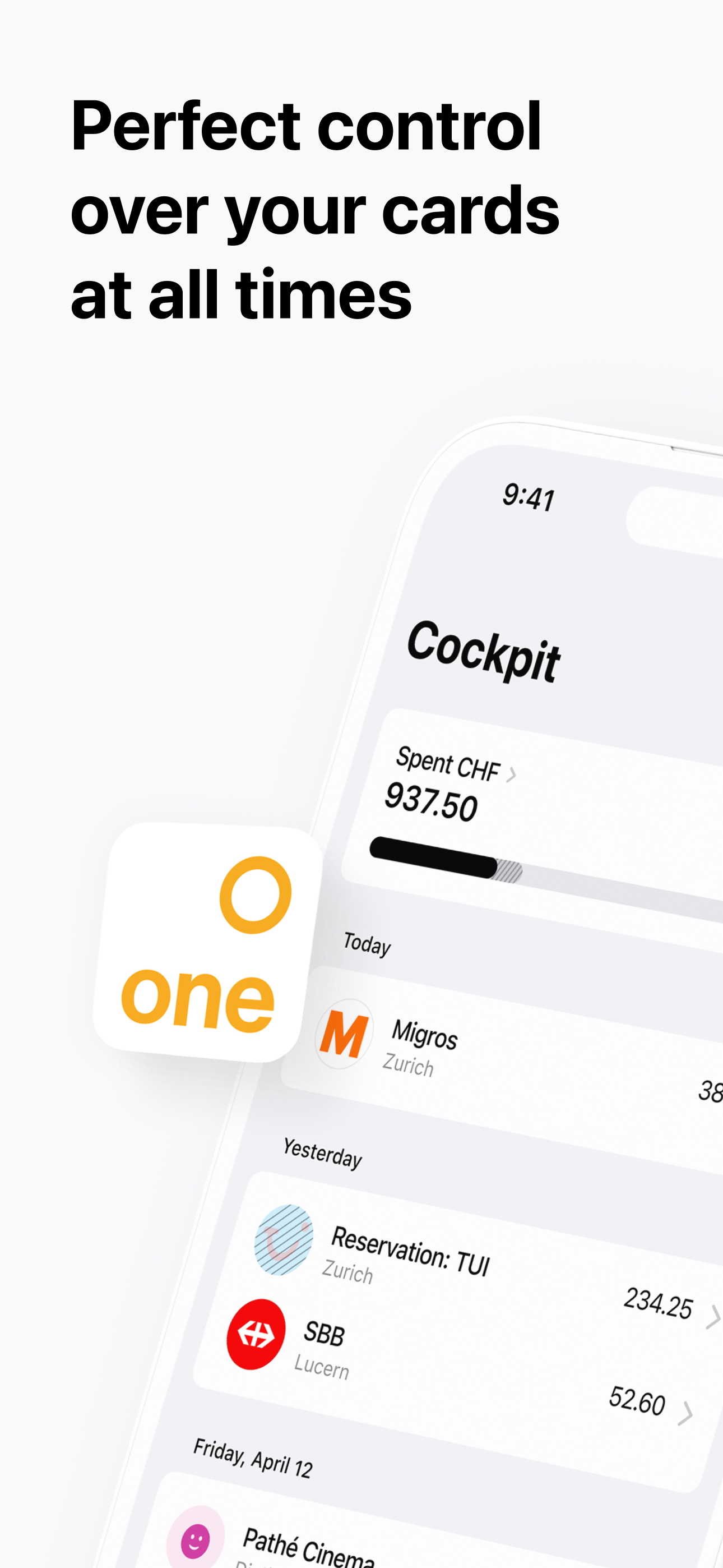one – control over your cards