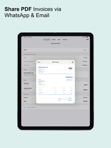 Invoice Maker Estimate App iPad screenshot