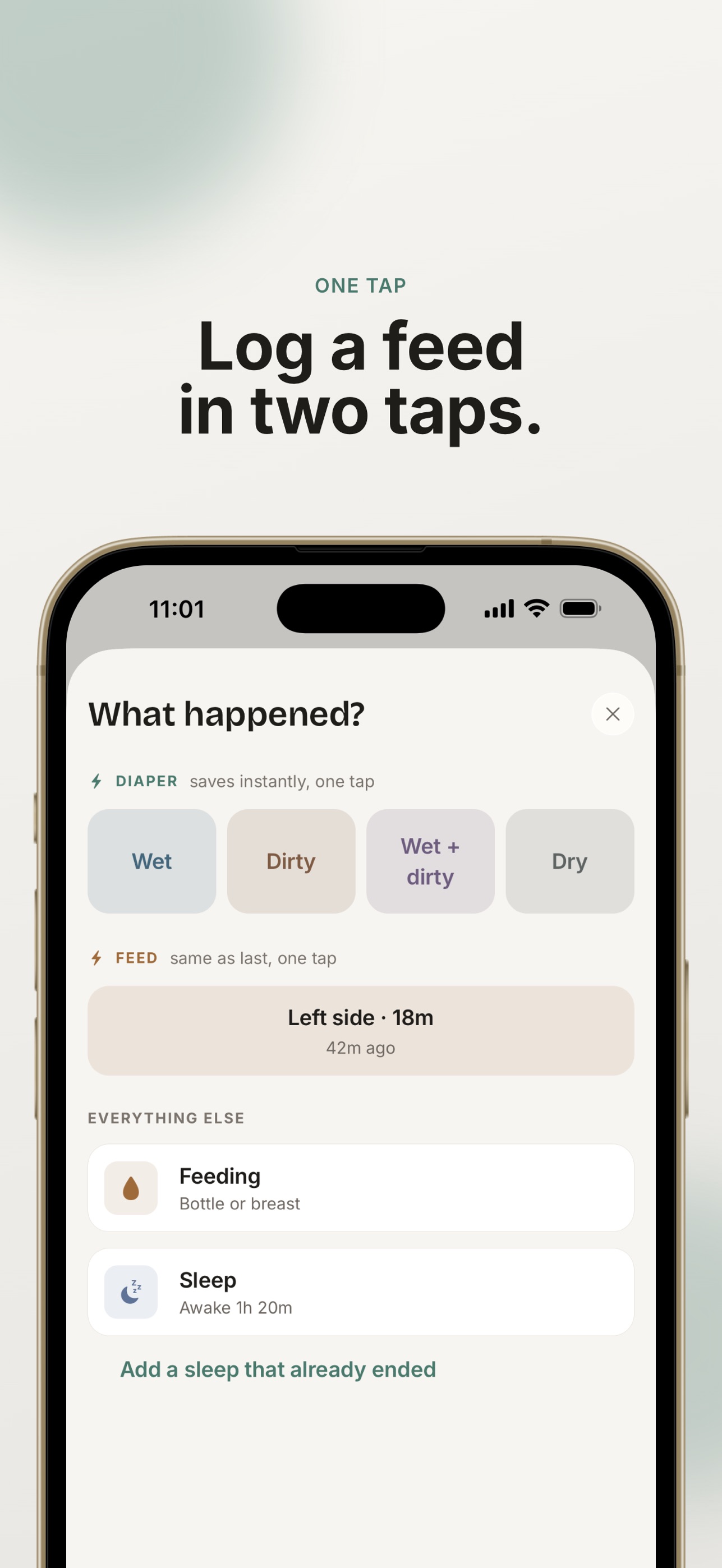Screenshot 1 of Tuck: Newborn Baby Tracker