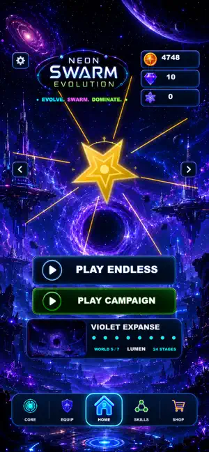 Neon Swarm Evolution screenshot 2