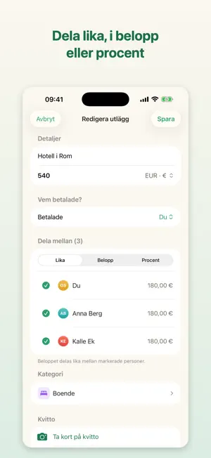 Owly – Dela utlägg screenshot 3