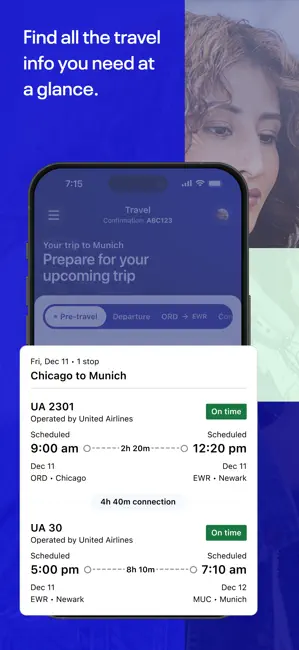 United Airlines iPhone screenshot 1