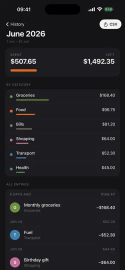 Screenshot von TallyBud - Expense Tracker auf dem iPhone 6