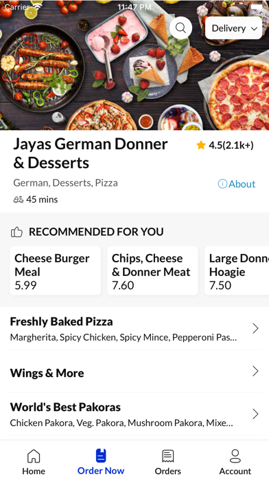 Jayas German Donner & Desserts Screenshot