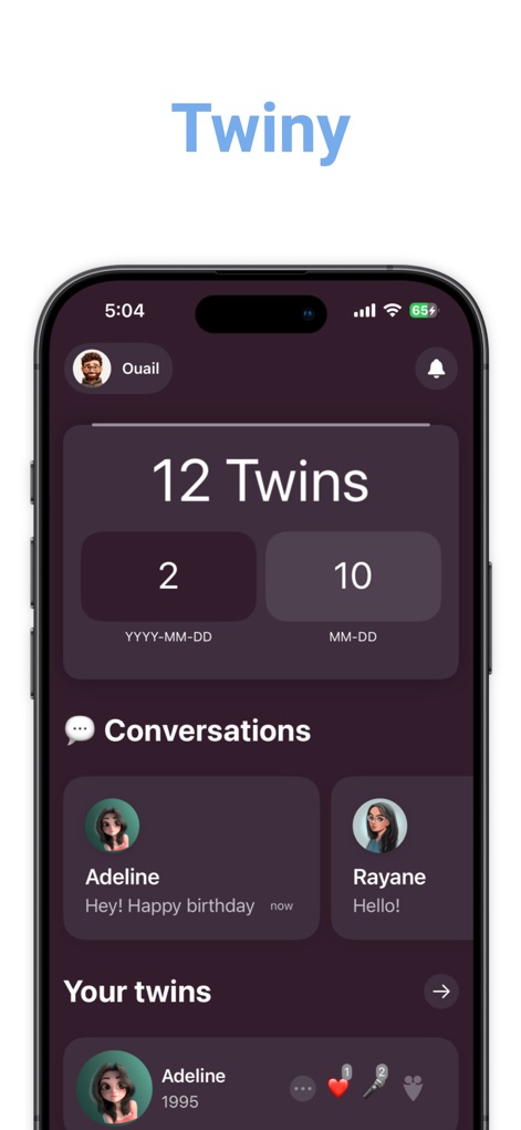 Twiny - Find your twins - Application Réseaux sociaux | MWM