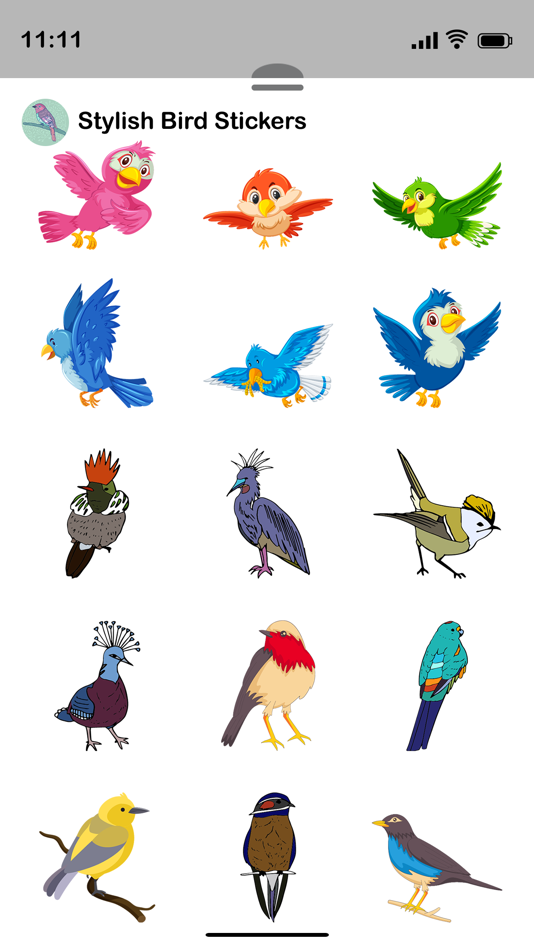 #2. Stylish Bird Stickers (iOS) 由: Aman Kumar