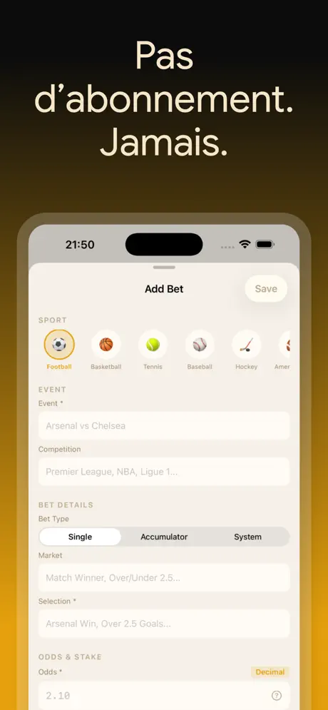 BetLog — Suivi Paris Sportifs — capture d'écran iPhone 6