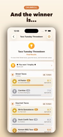 Cookoff - Food Contest Voting screenshot