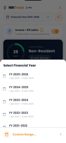 NRI Track - Tax Residency screenshot