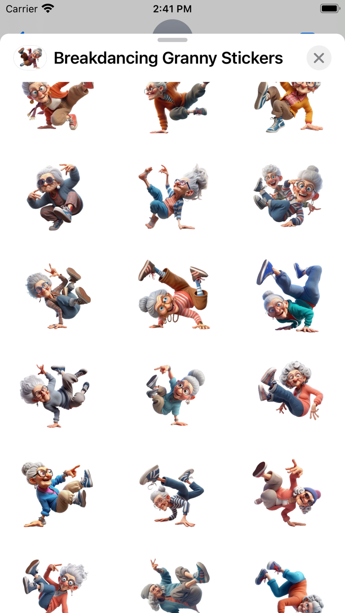 Breakdancing Granny Stickers