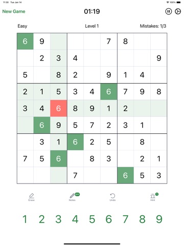 Sudoku - Brain Storm iPad screenshot