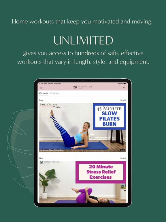 Jessica Valant UNLIMITED iPad screenshot 2 - Health & Fitness app