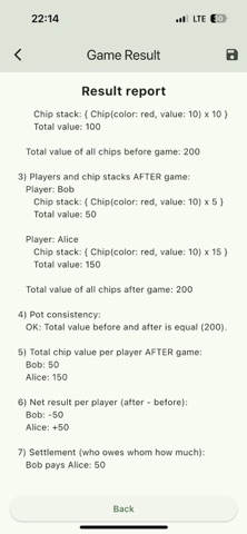 PokerChipCalcApp iPhone screenshot