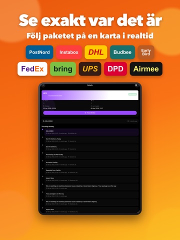 Mina paket:Postnord,Bring,DHL iPad screenshot 3