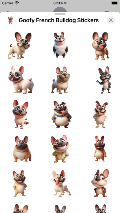 Screenshot #1 pour Goofy French Bulldog Stickers