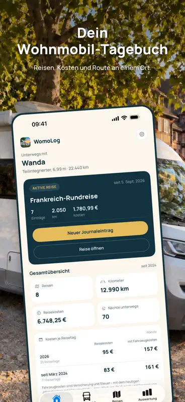 WomoLog: Wohnmobil-Tagebuch screenshot 1 of 10