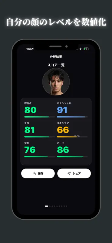 LooksUp AI - AI顔分析で魅力を数値化 screenshot 2 of 7