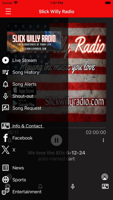 Slick Willy Radio Screenshot