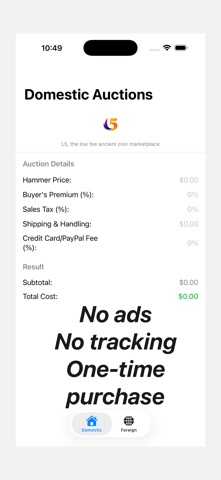 Online Auction Calculator screenshot