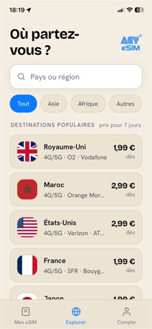 AEY Mobile — travel eSIM Screenshot 2 of 6