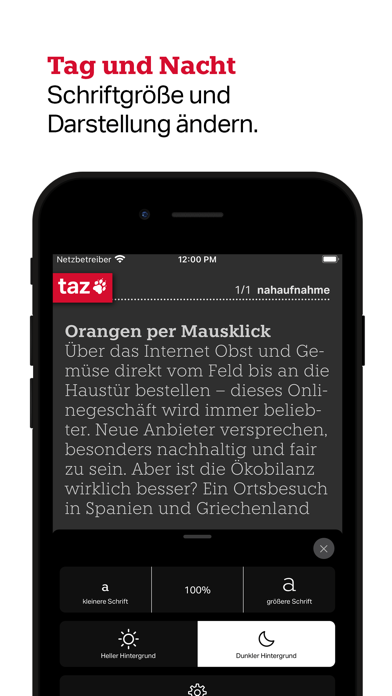 taz, die tageszeitung Screenshot